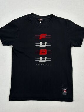 Vintage Y2k Black Fubu Faded Tee